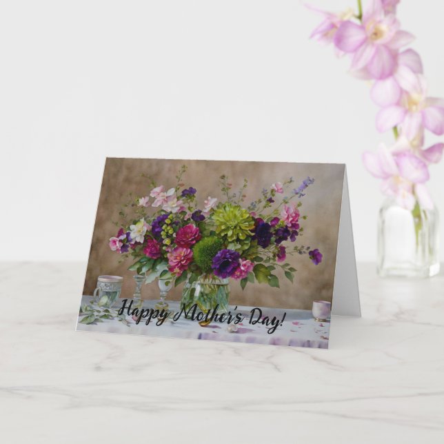 Belles Fleurs Art Floral Carte de la Fête des Mère (Orchidée)