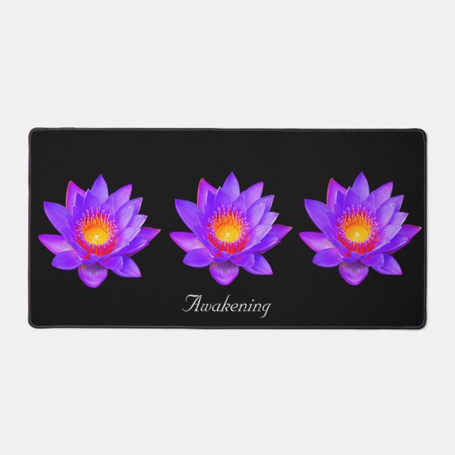 Belles fleurs de Lotus sur le noir (Recto)