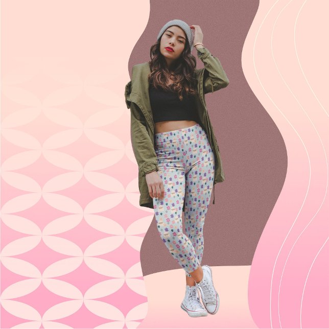 Belles fleurs et enveloppes Leggings Motifs (Créateur téléchargé)