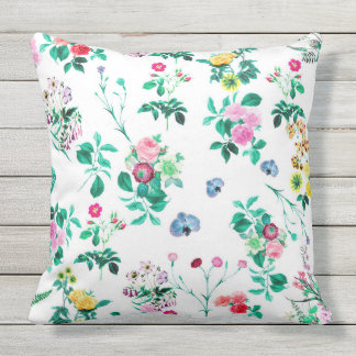 Belles fleurs florales colorées Coussin extérieur