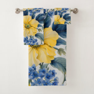 Belles Fleurs Jaunes et Bleues