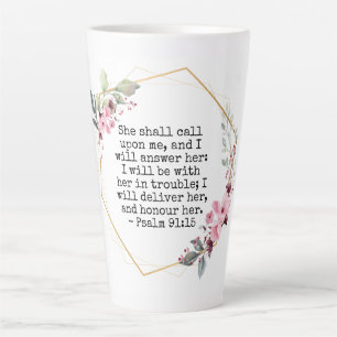 Belles Fleurs Psaume 91 Latte Mug