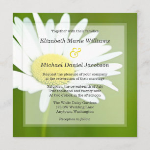 Belles invitations de mariage de marguerite