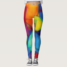 Belles Leggings d'Art Abstrait