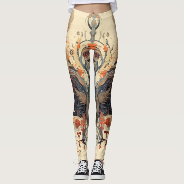 Belles Leggings d'Art Abstrait Traditionnel (Devant)