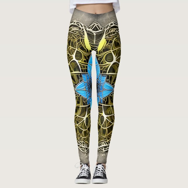 Belles Leggings d'Art Abstrait Traditionnel (Devant)