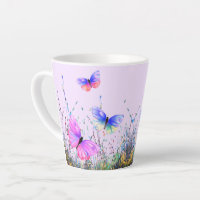 Belles papillons couleur Latte Mug