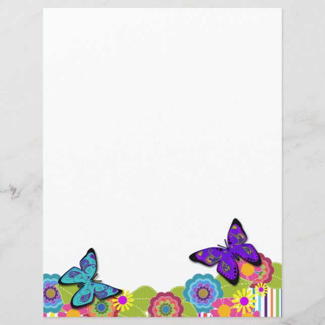 Belles papillons ! | Papeterie aux fleurs vives (Devant)