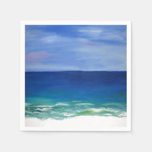 Belles serviettes en papier côtier de plage