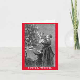 Belles traditions Noël Arbre carte de voeux