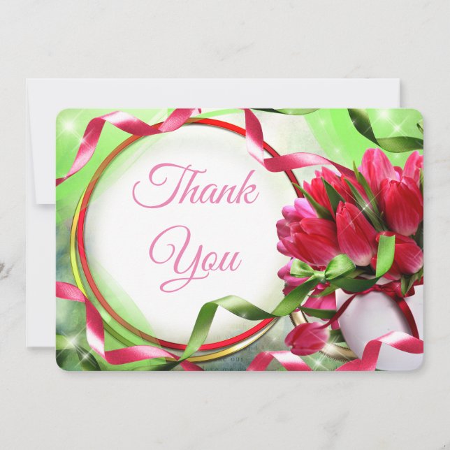 Belles tulipes Cartes de remerciements (Devant)