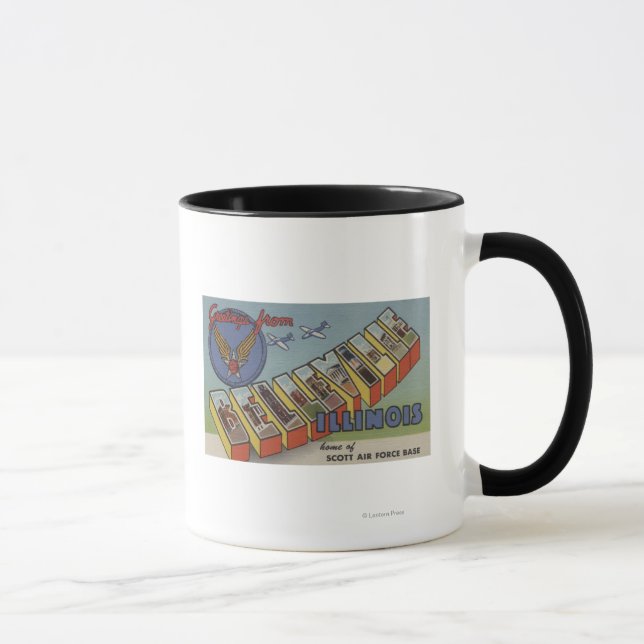 Belleville, Illinois - Große Briefmarkenszenen Tasse (Rechts)