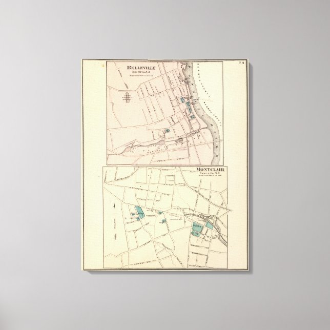 Belleville, Montclair, NJ Leinwanddruck (Vorderseite)