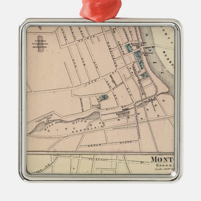 Belleville, Montclair, NJ Ornament Aus Metall (Vorne)
