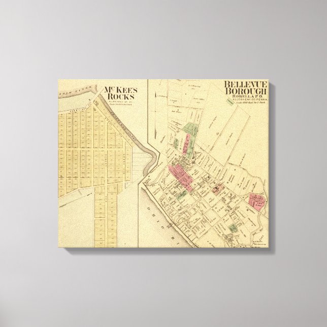 Bellevue Borough Leinwanddruck (Vorderseite)