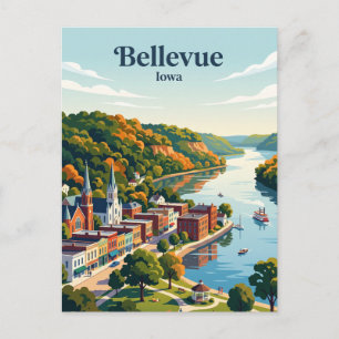 Bellevue, Iowa Postkarte