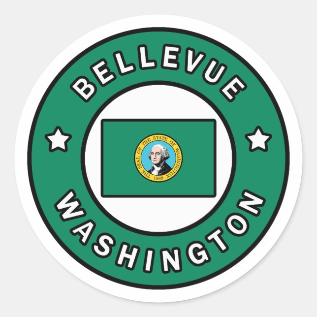 Bellevue Washington Runder Aufkleber (Vorderseite)