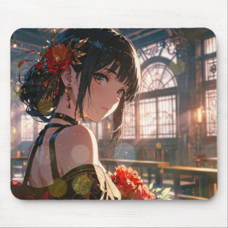 Belleza en rojo mousepad