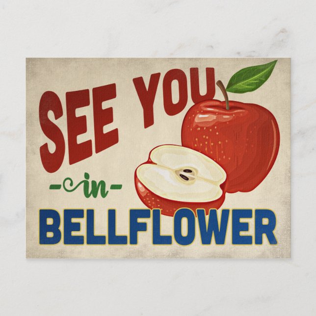 Bellflower California Apple - Vintage Travel Postkarte (Vorderseite)