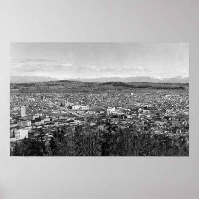 Bellingham, WA Town View von Sehome Hill 2 Poster (Vorne)
