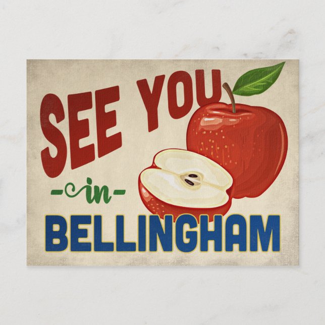 Bellingham Washington Apple - Vintage Travel Postkarte (Vorderseite)