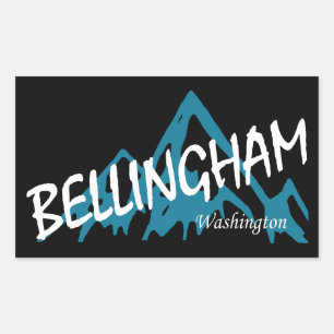 Bellingham Washington Berge Rechteckiger Aufkleber