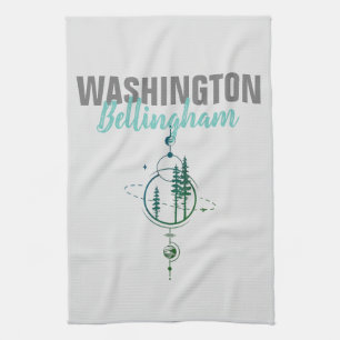 Bellingham Washington Geometric Trees Geschirrtuch