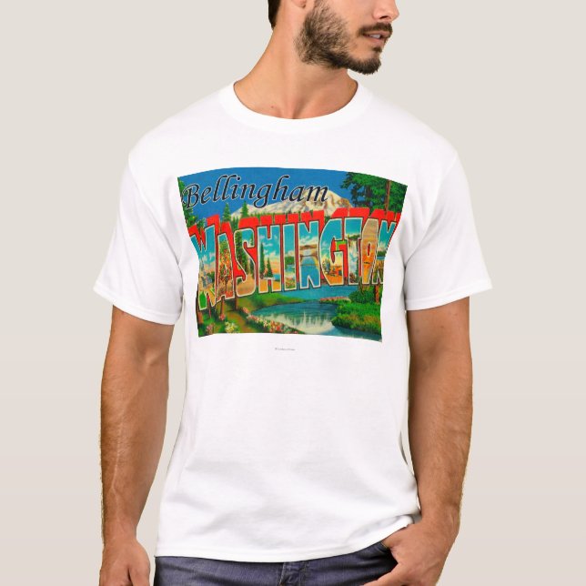 Bellingham, Washington - große Buchstabe-Szenen T-Shirt (Vorderseite)