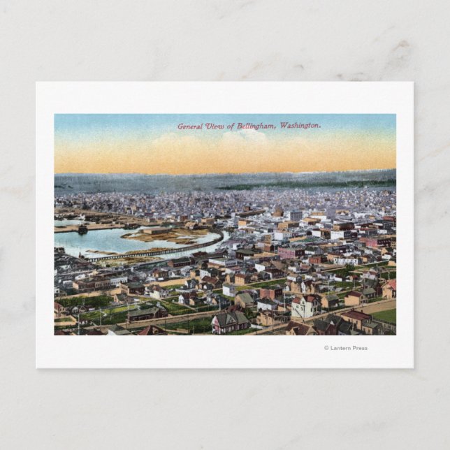 Bellingham, Washington - Luft aus der Stadt Postkarte (Vorderseite)
