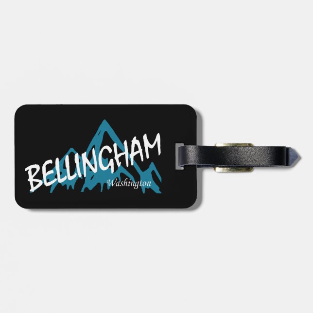 Bellingham Washington Mountains Gepäckanhänger (Rückseite horizontal)