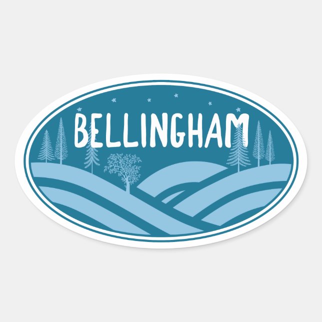 Bellingham Washington Outdoor Ovaler Aufkleber (Vorderseite)