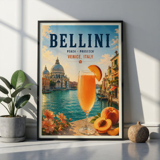 Bellini Cocktail Venedig Italien Pfirsich Prosecco Poster