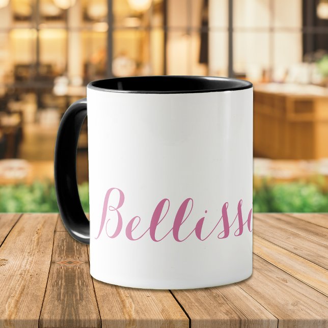 Bellissima! Rosa Typografie Kaffeetasse (Von Creator hochgeladen)