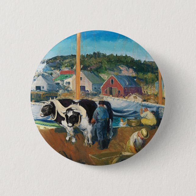 Bellows - Ox Team, Wharf bei Matinicus, Button (Vorderseite)