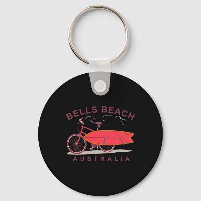 Bells Beach Australia Surfboard Bike Surfer  Schlüsselanhänger (Vorderseite)