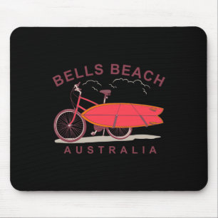 Bells Beach Australien Surfboard Fahrrad Surfer Mousepad