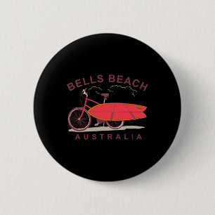 Bells Beach Australien Surfbrett Fahrrad Surfer Button