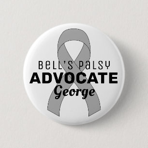 Bell's Palsy Advocate Ribbon weiße Taste Button