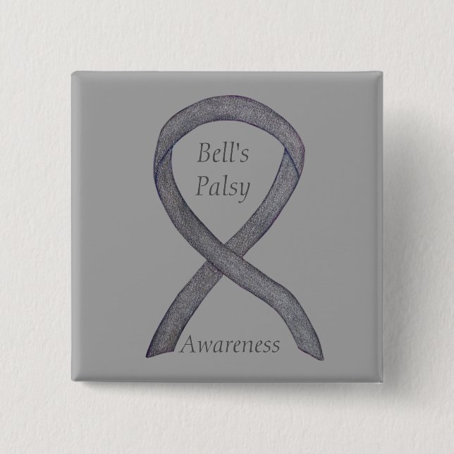 Bell's Palsy Awareness Ribbon Custom Button (Vorderseite)
