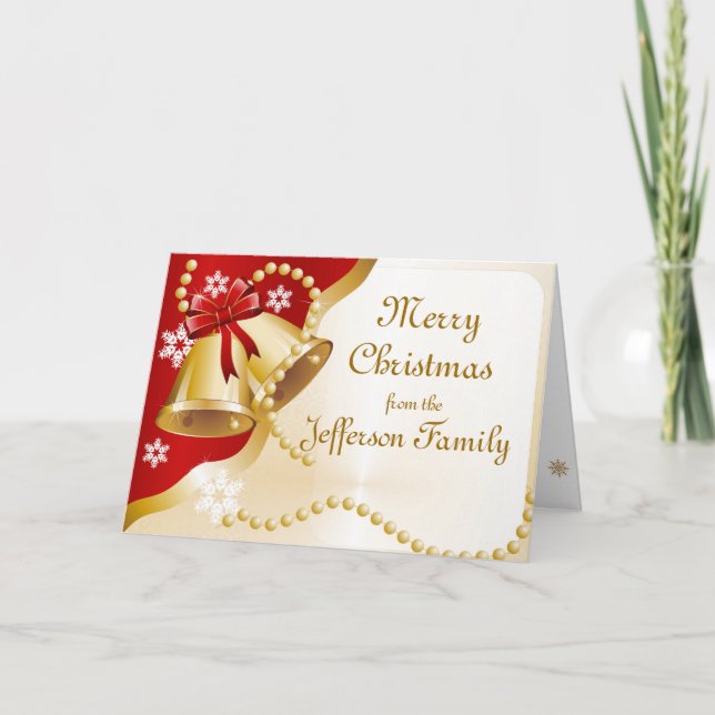 Bells personnalisées et carte de Joyeux Noël de (Devant)