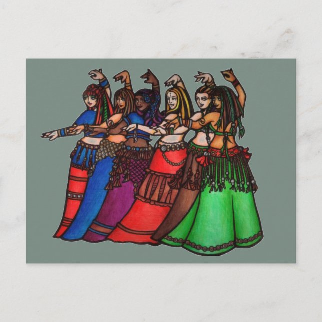 Belly Dancer Art Feiertagspostkarte (Vorderseite)