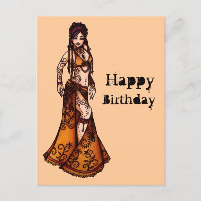 Belly Dancer Birthday Cards Postkarte (Vorderseite)