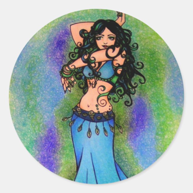 Belly Dancer Birthday Runder Aufkleber (Vorderseite)