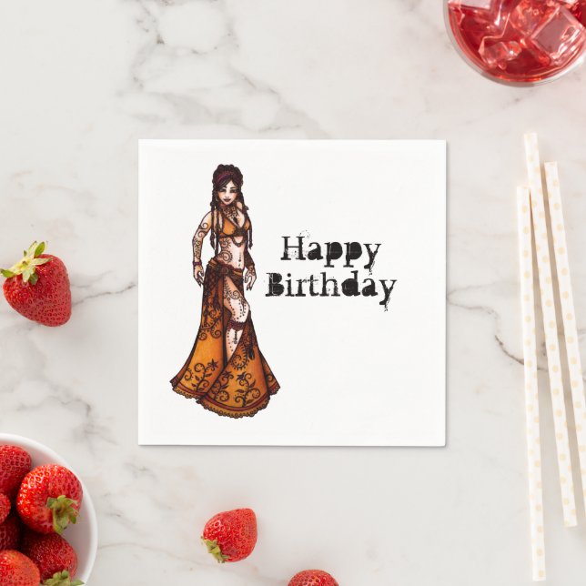 Belly Dancer Birthday Serviette (Beispiel)