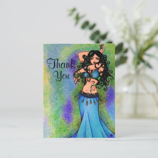Belly Dancer Vielen Dank Postkarte (Stehend Vorderseite)