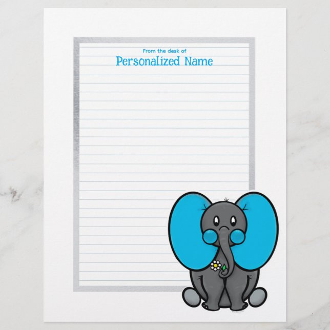 Belly Phant Gray Lined Briefbogen (Vorderseite)