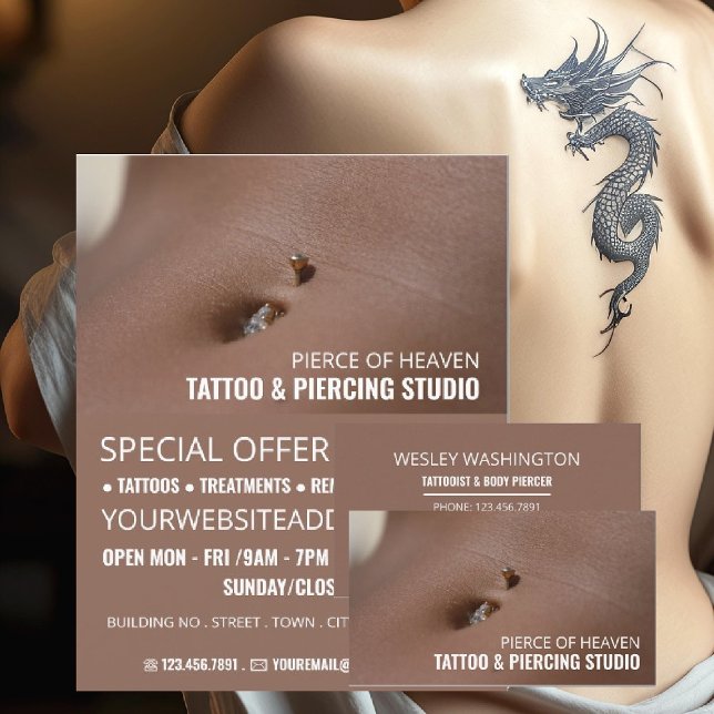 Belly Piercing, Tattooist & Body Piercer Visitenkarte (Von Creator hochgeladen)
