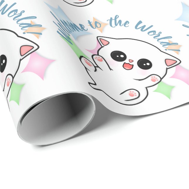 Belly Rub Time Kitten Geschenkpapier (Rolleneckpunkt)