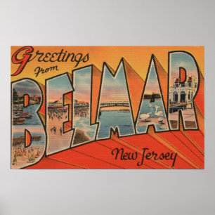 Belmar, New-Jersey - große Buchstabe-Szenen Poster