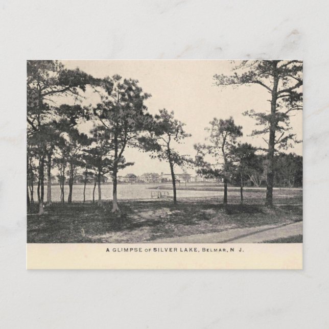 Belmar NJ, Silver Lake, 1909 Vintag Style Postkarte (Vorderseite)